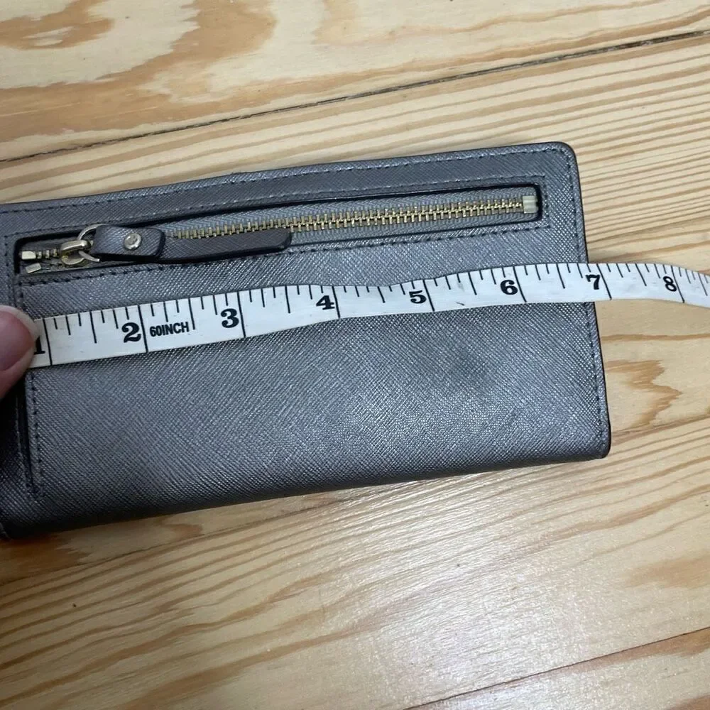 CLASSIC KATE SPADE Bifold Snap Wallet W/ Zipper‎ Gold Hardware 7